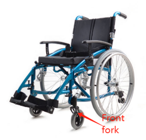 Wheelchair Front Fork With Different Surfaces