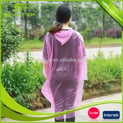 Different colors women men kids raincoat one time use emergency rain gear
