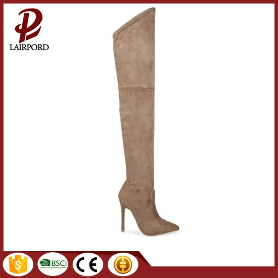 Bevel Solid color splicing over-knne women boots