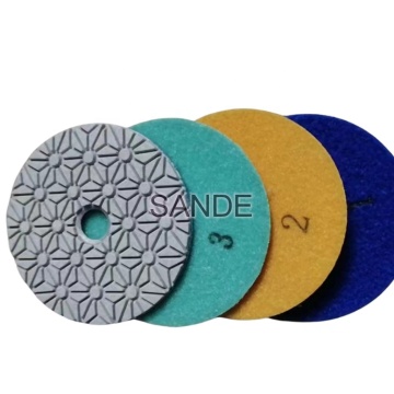 SANDE 4 Inch Diamond Polishing Pads for Marble and Granite - Wet & Dry