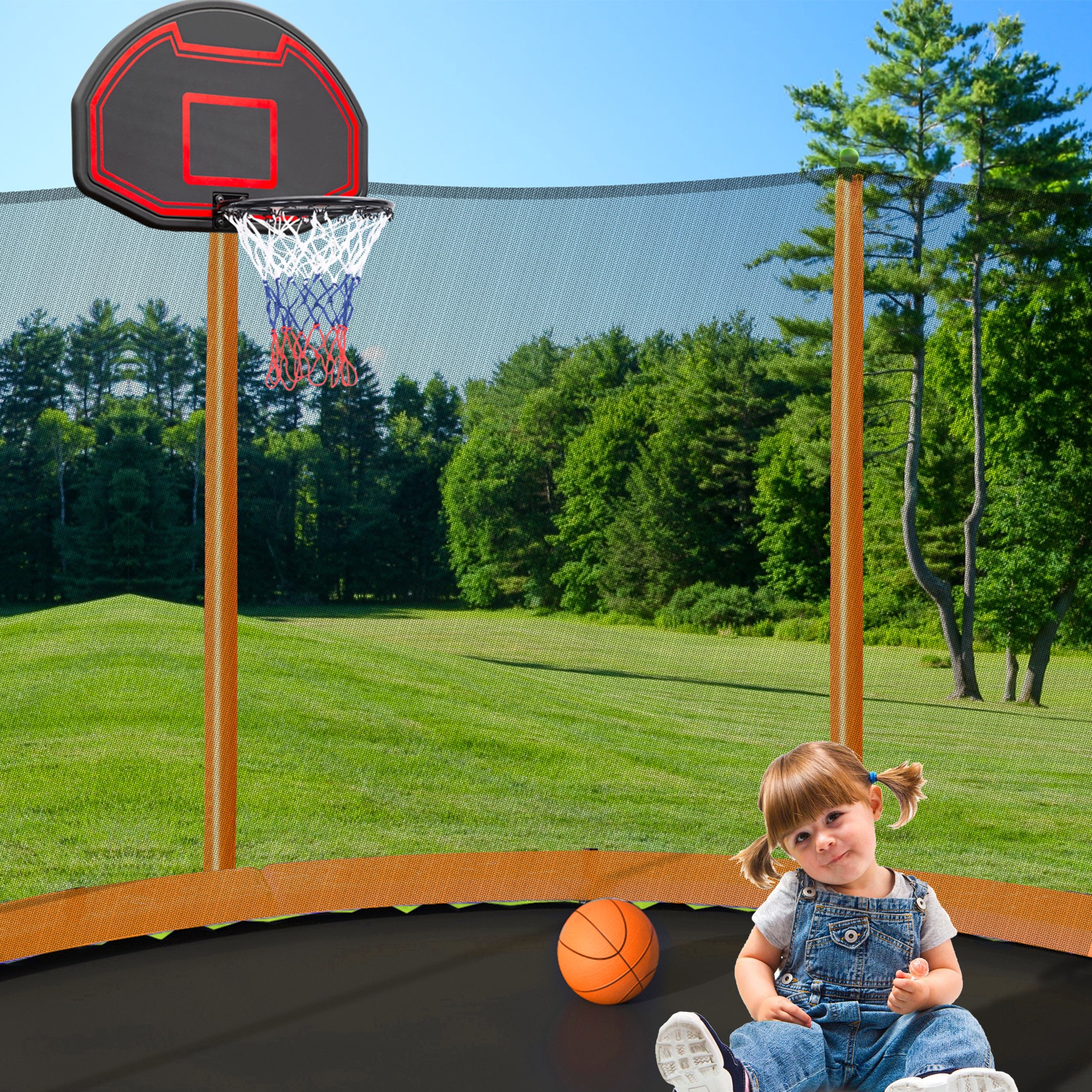 Trampoline pour enfants avec rebondeur de tampon de sécurité