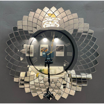 Reloj de pared de espejo interior para la decoración de la pared