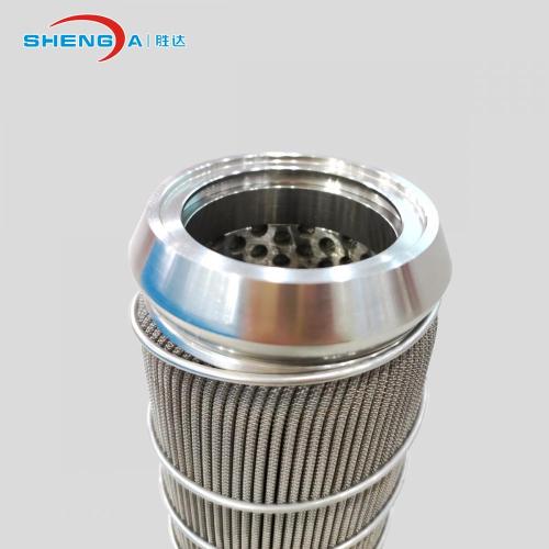 Sinterel Metal Fiber Pleat Lilin Penapis Cartrige