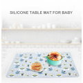 Модерни печатени квадратни детски плацемат силиконски хранење