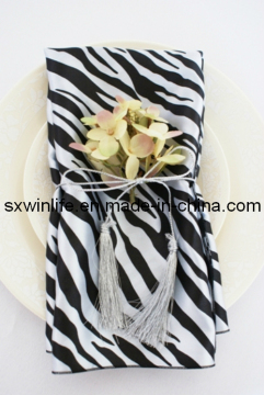Satin Printed Napkin Zebra Printing Napkin (WLN006)