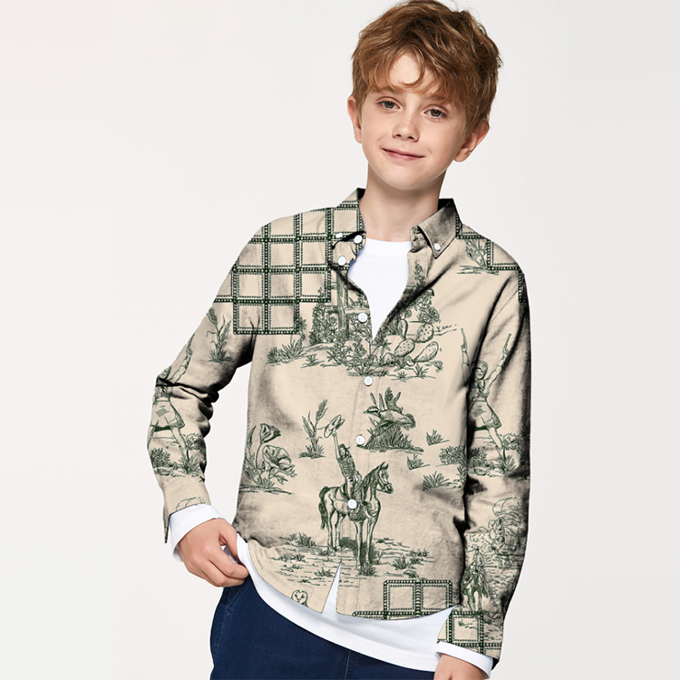 Digital Textile Printing Man Shirt Fabric