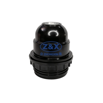 Black E27 Bakelite Lamp Socket - 250V Metal and Copper Light Bulb Holder
