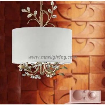 hot sale leaves crystal pendant lamp ceiling chandelier with fabric