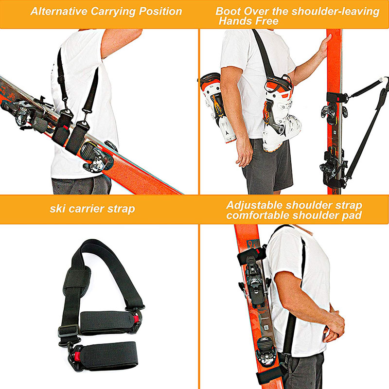 I-Adjustable Ski ne-Pole Strap Carrier