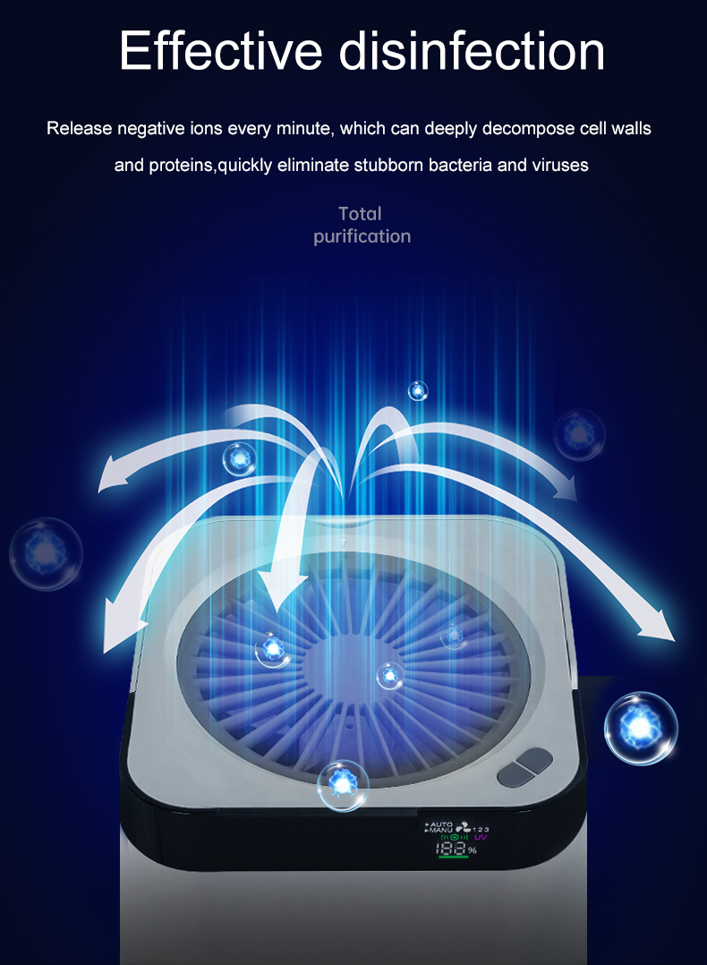 Purificador de ar UV de ânion desinfetante uvc doméstico