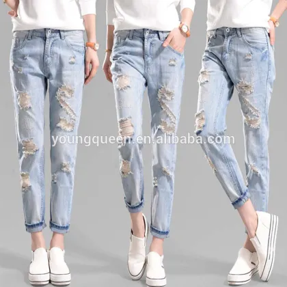 NZK9 jeans female trousers relaed casual pants feet new fashion jeans pants price