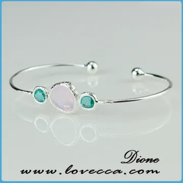 Hot!!! new design bridesmaid gift glass bangles designs birthstone bangle