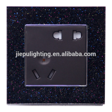 new arrive crystal PC panel 3 pin and 2 pin wall socket for home hotel office use