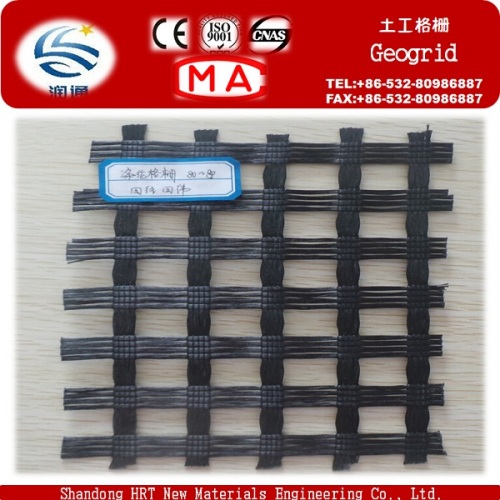 Fabrikant 13% rek, 30kn-800kn/M, PP Pet PVC-gecoat Polyester Geogrid