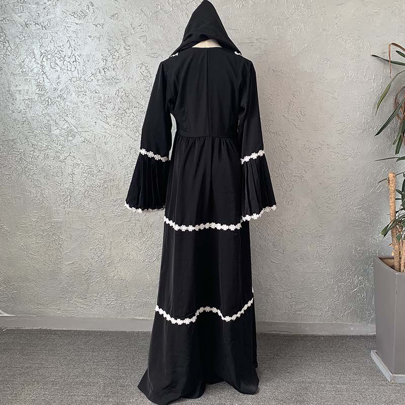 Black Kaftan Abaya Dubai Muslim Fashion Hijab Dress Turkey Islam Abayas For Women American Clothing Robe Femme Musulman De Mode