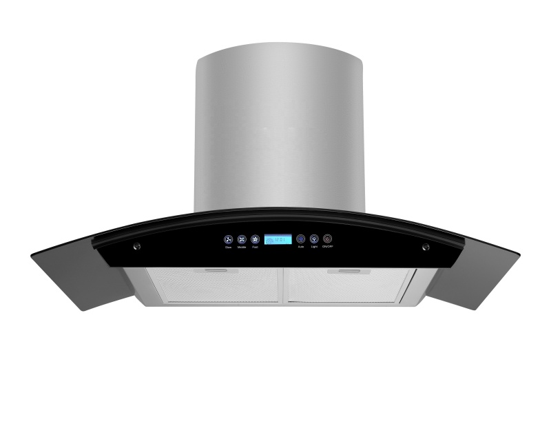 900mm Titanium Black Copper Motor Wave Sensor Heat Auto Clean Vented Exhaust Kitchen Chimney Cooker Hood Range Hood