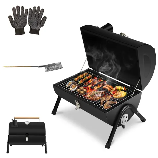 Portable Charcoal Grill Mini Small BBQ Grill for Outdoor Cooking  Camping and Picnic BBQ Charcoal Grill Set