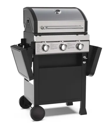 Atlanta 3 Burner Gas Grill with Side Shelf for Outdoor Cooking Kitchen
