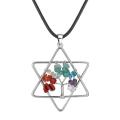 Pentagramme arbre de vie pendentif collier femmes filles cristal Chakra pierres roulées bijoux de mode