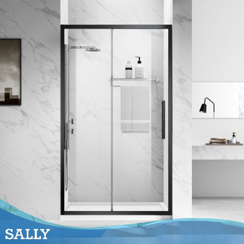 SALLY Bathroom Matt Black Framed Sliding Shower Door