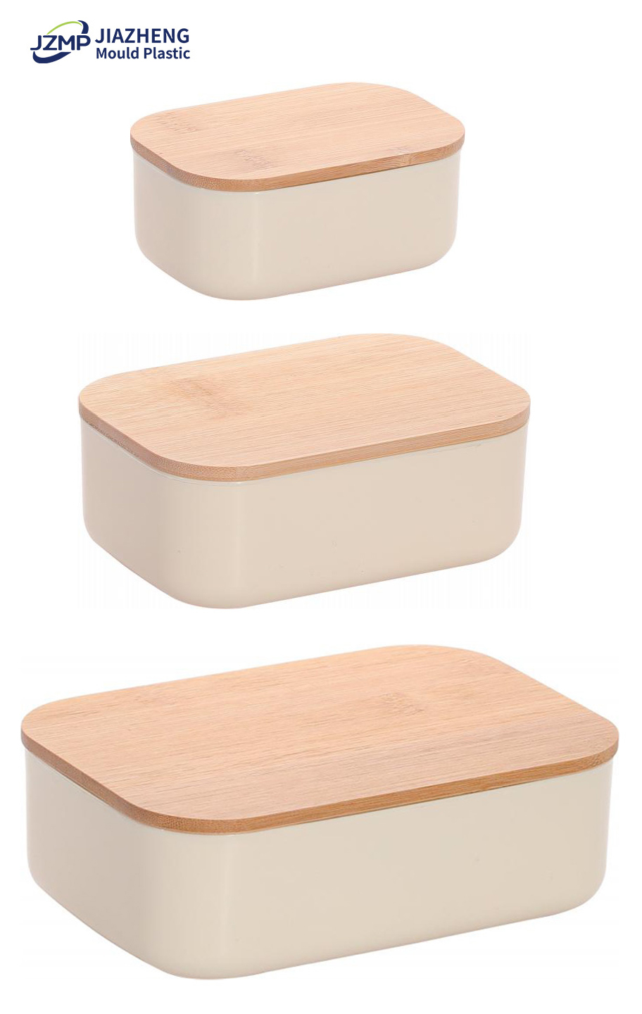 Multipurpose Plastic Food Storage Container With Bamboo Lid