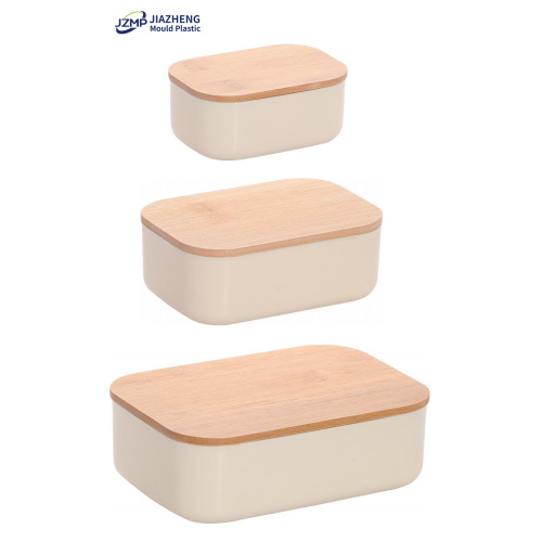 Multipurpose Plastic Food Storage Container With Bamboo Lid