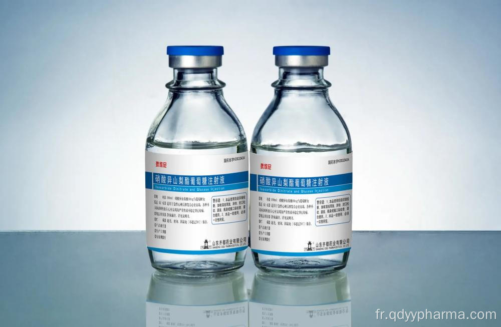 Injection de dinitrate d'isosorbure et de glucose