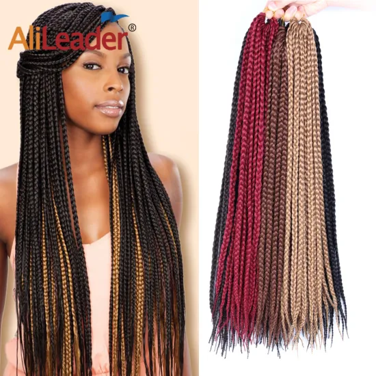 AliLeader 12 16 20 24 30 inch Ombre Crotchet Box Braid Hair Extensions Crochet Braids Synthetic Hair For Women