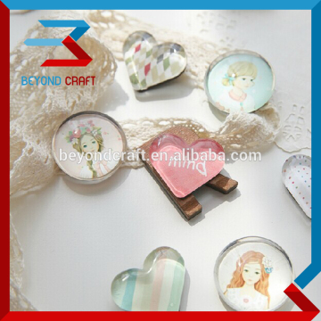 clear heart shaped magnifying glass cabochons for jewelry accessory