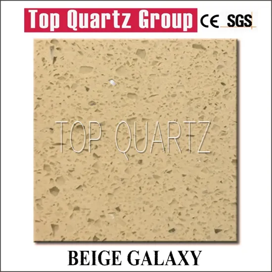 Hot sales beige crystal quartz stone slab,Surface polished quartz stone