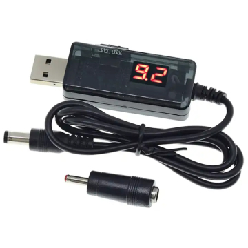 USB Boost Converter DC 5V to 9V 12V Volt Step-up Cable with 3.5x1.35mm Adapter