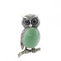 Owl Necklace Healing Crystal Stones Pendant Necklaces for Women Men Gemstone Jewelry for Reiki Spiritual Energy Lucky