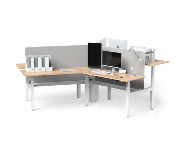 JIECANG Heavy Duty L-Shaped Sit and Stand Height-Adjustable Desk with Triple Motors