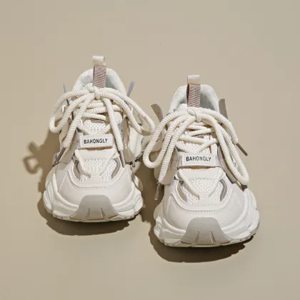 Casual Mesh Sports Women Shoes: Fashion Thick Sole Sneakers