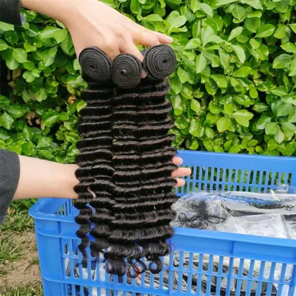 Raw Virgin Malaysian Hair Extension,100 Human Malaysian Cuticle Aligned Virgin Hair Dubai,Mink Deep Wave Malaysian Hair Bundle