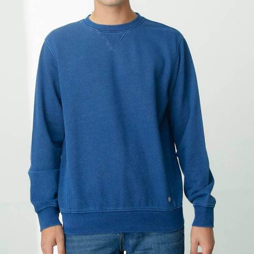 Mens Fashion Cotton Indigo Long Sleeve Pullover Sweatshirts