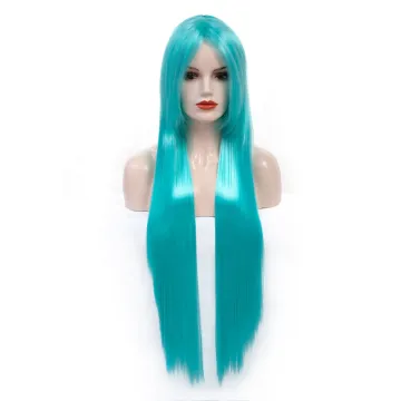 Long Straight Synthetic Cosplay Wigs For Women Low Temperature Synthetic Fiber Machine Wigs 38 inches Factory Clearance Sale
