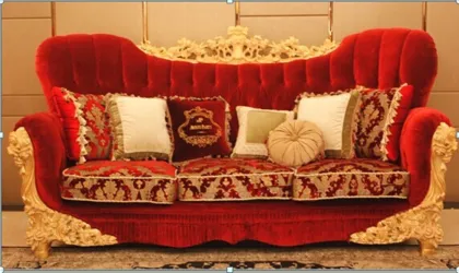 Luxury European Style Italian Wooden Classic Fabric Sofa