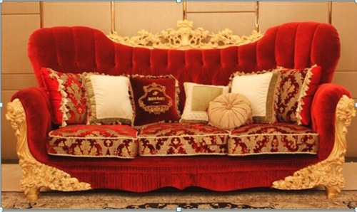 Luxury European Style Italian Wooden Classic Fabric Sofa