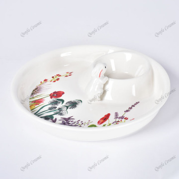 Easter Bunny Cute Animal White Children Ceramic Dinnerware