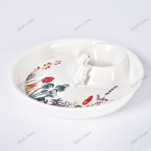 イースターバニーかわいい動物の白い子供セラミック食器