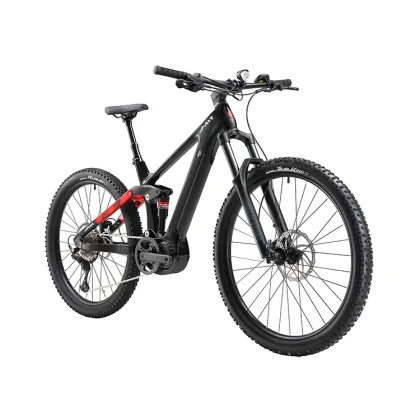 JAVA 29 Inch Carbon Fiber Middle Drive Electric Mountain Bike with 12 Speed Dual Suspension