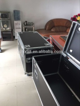 stable wooden case with wheels