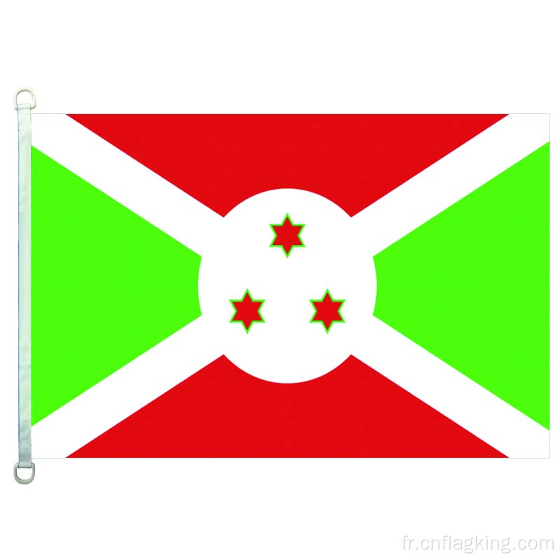 Drapeau national du Burundi 100% polyester 90*150cm Bannière du Burundi