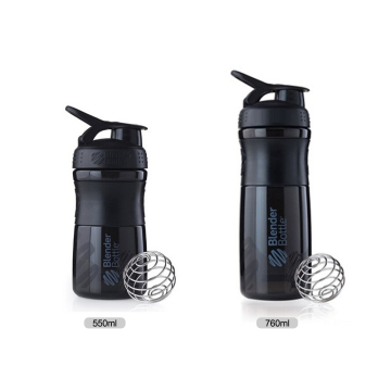 Portable BPA-Free Gym Plastic Protein Shaker Bottle with Stainless Steel Ball