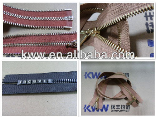 2014 brand new highly polished industrial metal zippers
