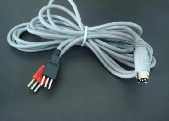 White Electrodes Wire / 5 Pin Ray Head Plug Tens Electrodes Wire Muscle Stimulator Wire, Tens Lead Wires