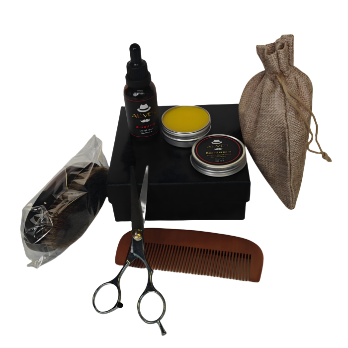 Kit de crescimento de óleo de barba de 6 peças