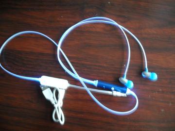 LED Visible Lighting Earphone USB Mic Cable