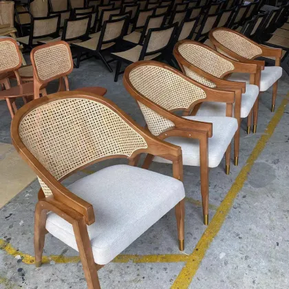 Indonesian Fujiwara Walnut Matte Black Bedroom & Living Room Furniture Chairs
